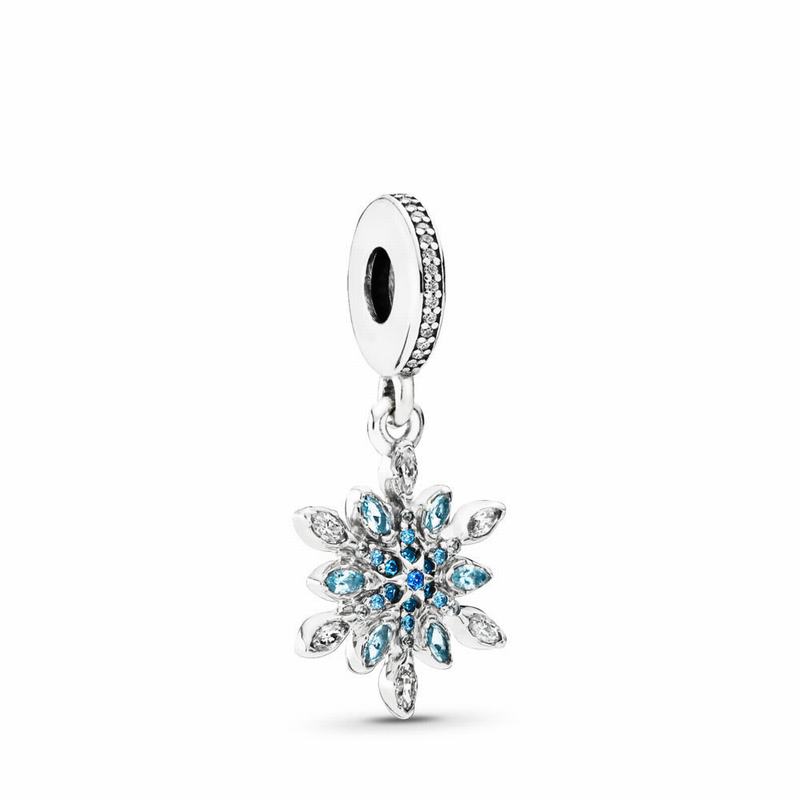 Pandantiv De Talisman Pandora Crystalized Snowflake Argint/Albastri (dS5kL1yv)